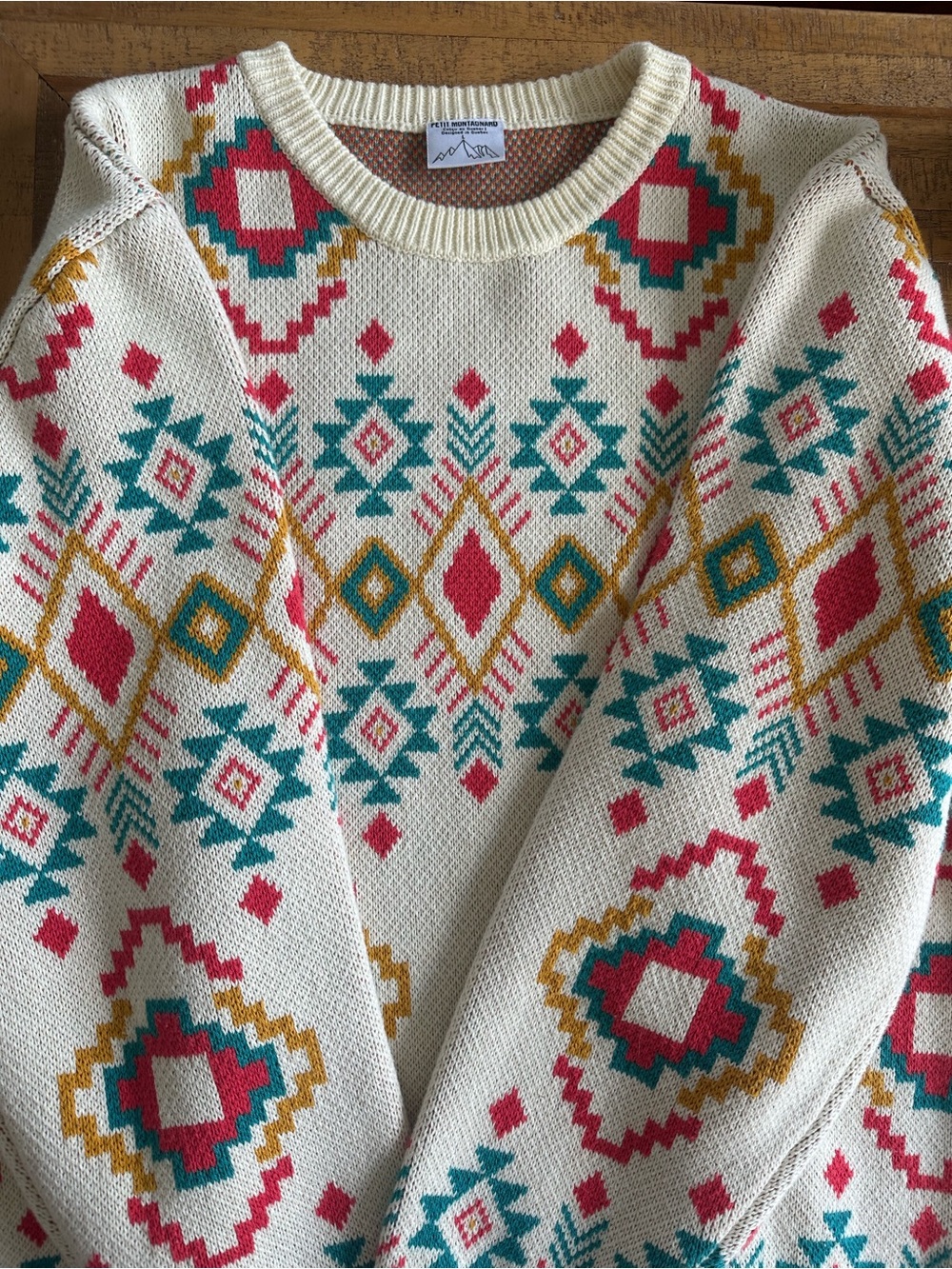 Cream Aztec Pattern knitted sweater